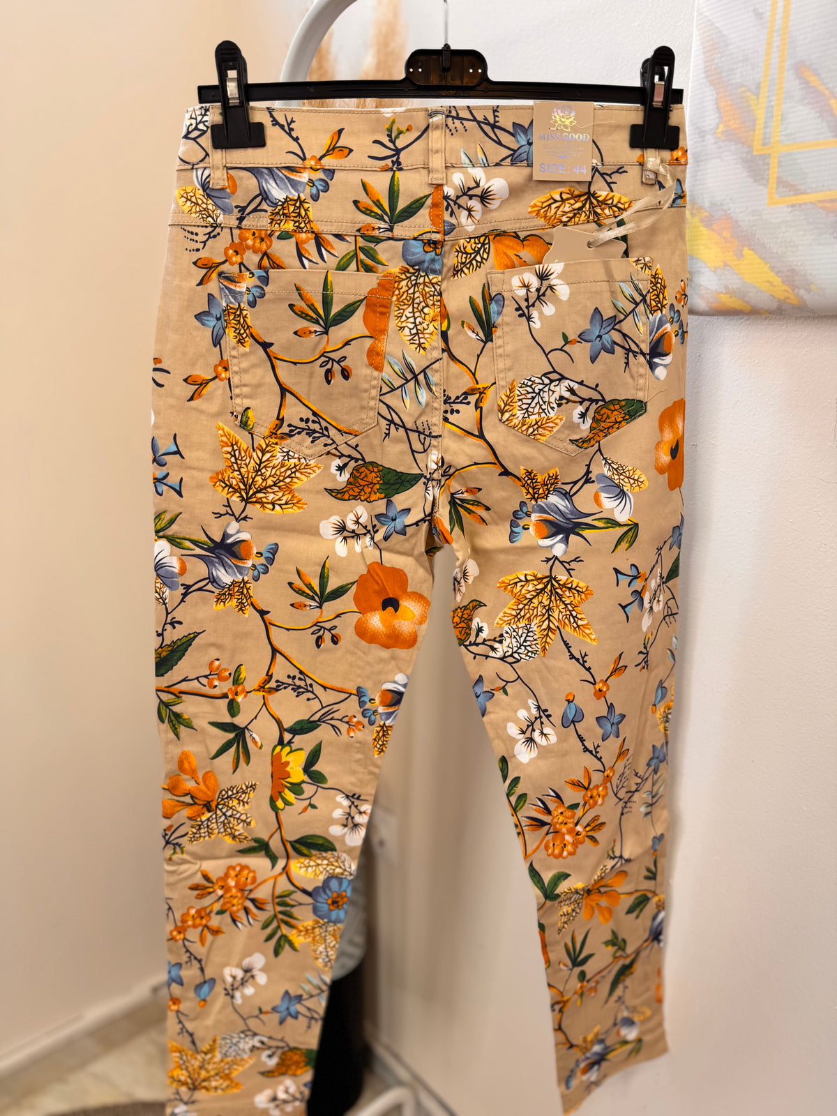 Floral Beige-Plus Size Pant