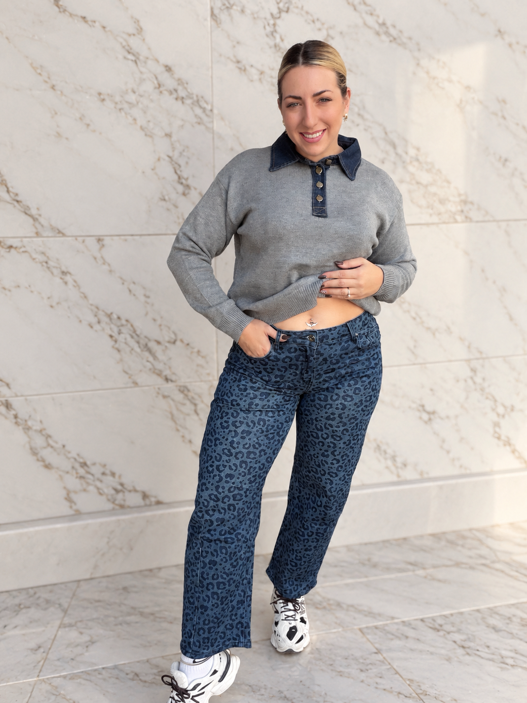 Balloon Leopard Jean