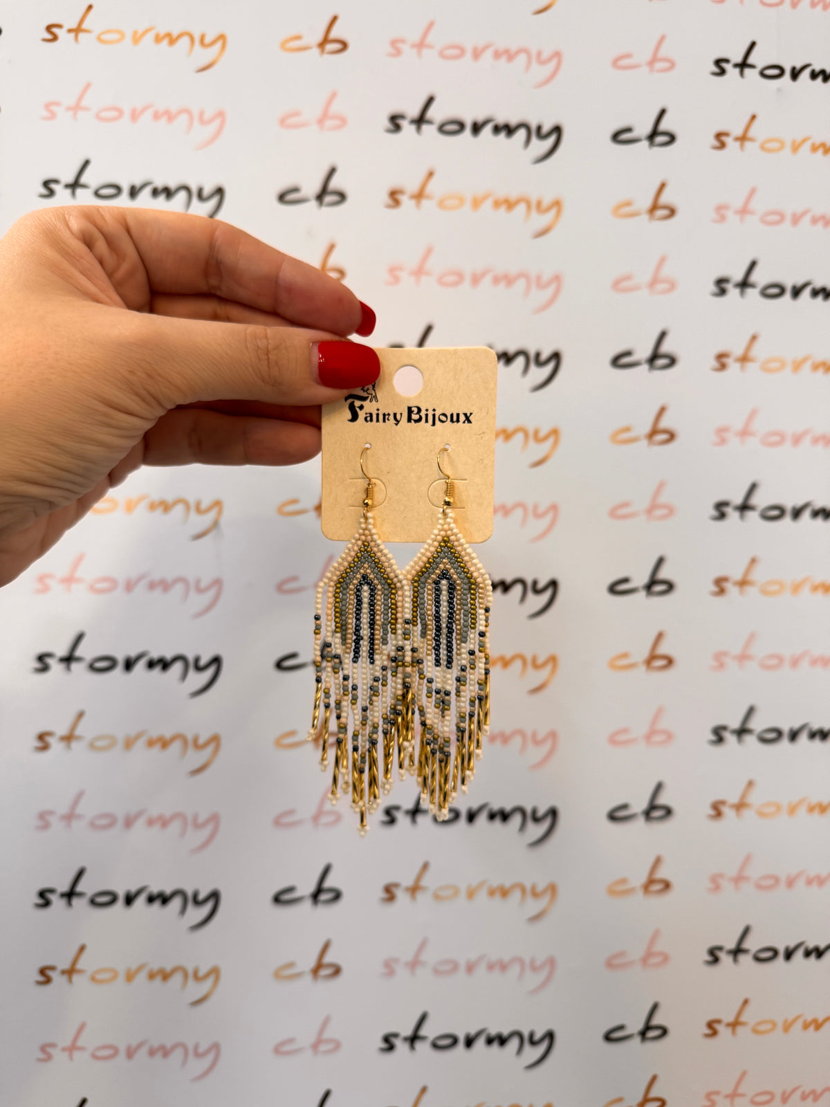 Boho Earrings Beige