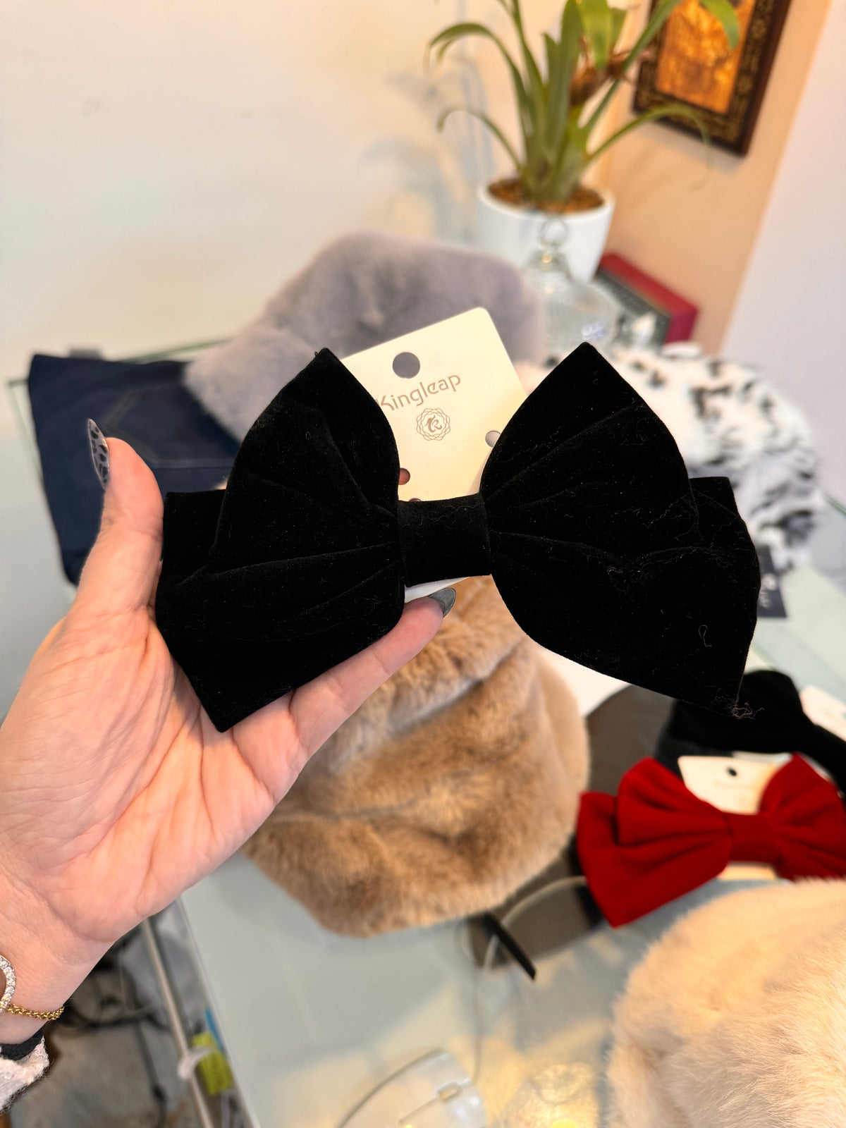 Velvet Bow Clip