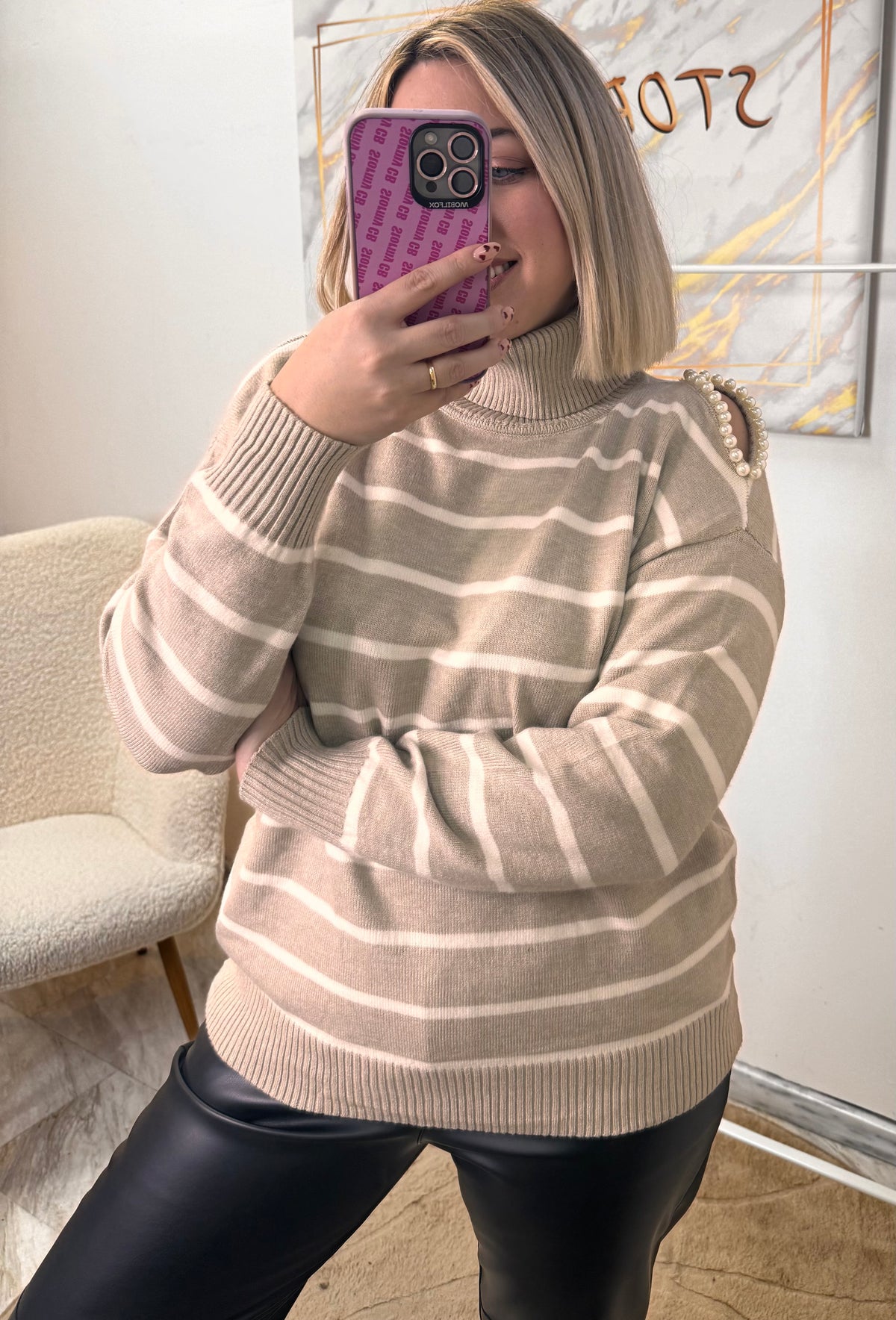 Striped Pearl Knit