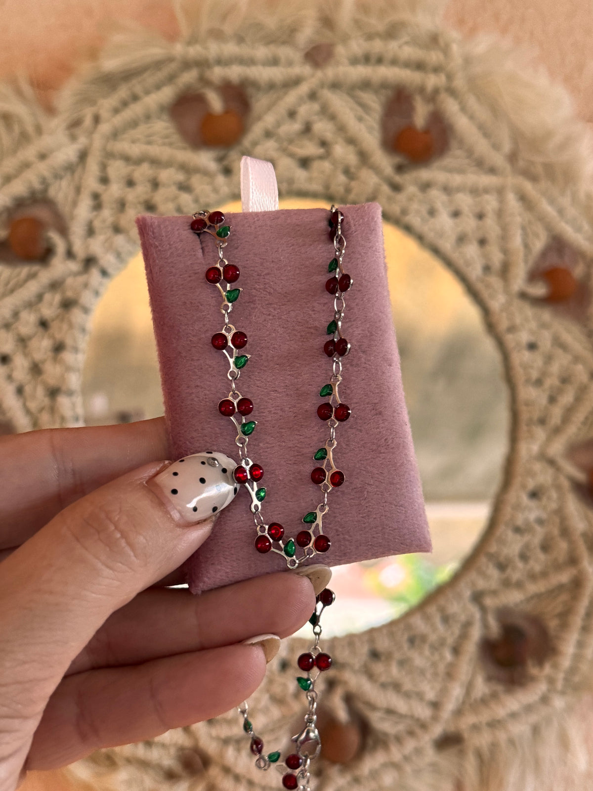 Cherry metal necklace
