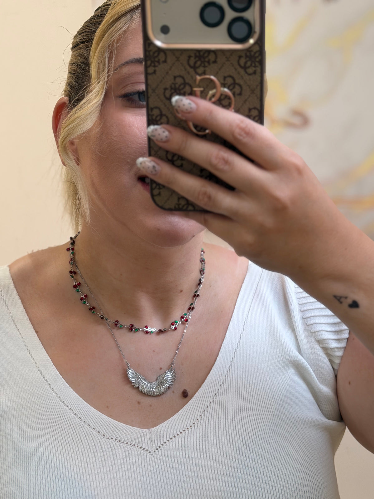 Cherry metal necklace