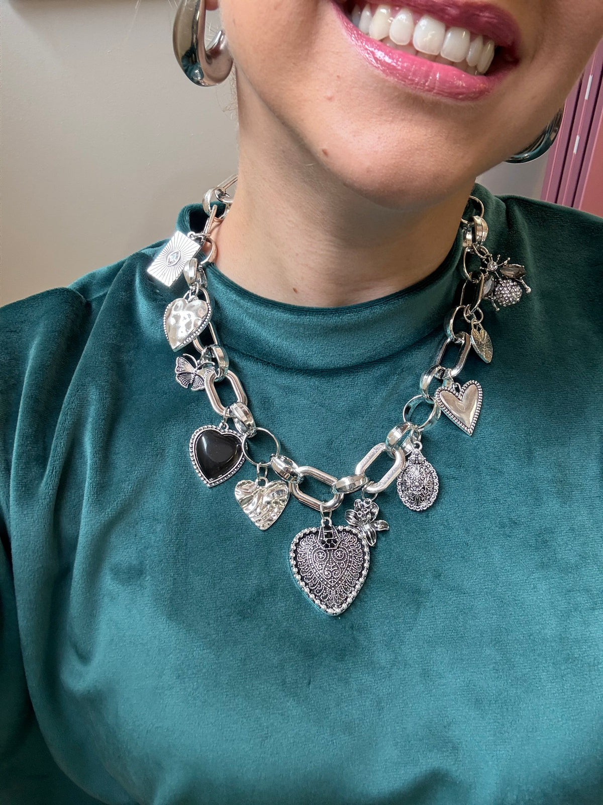 Big Chain Heart Silver