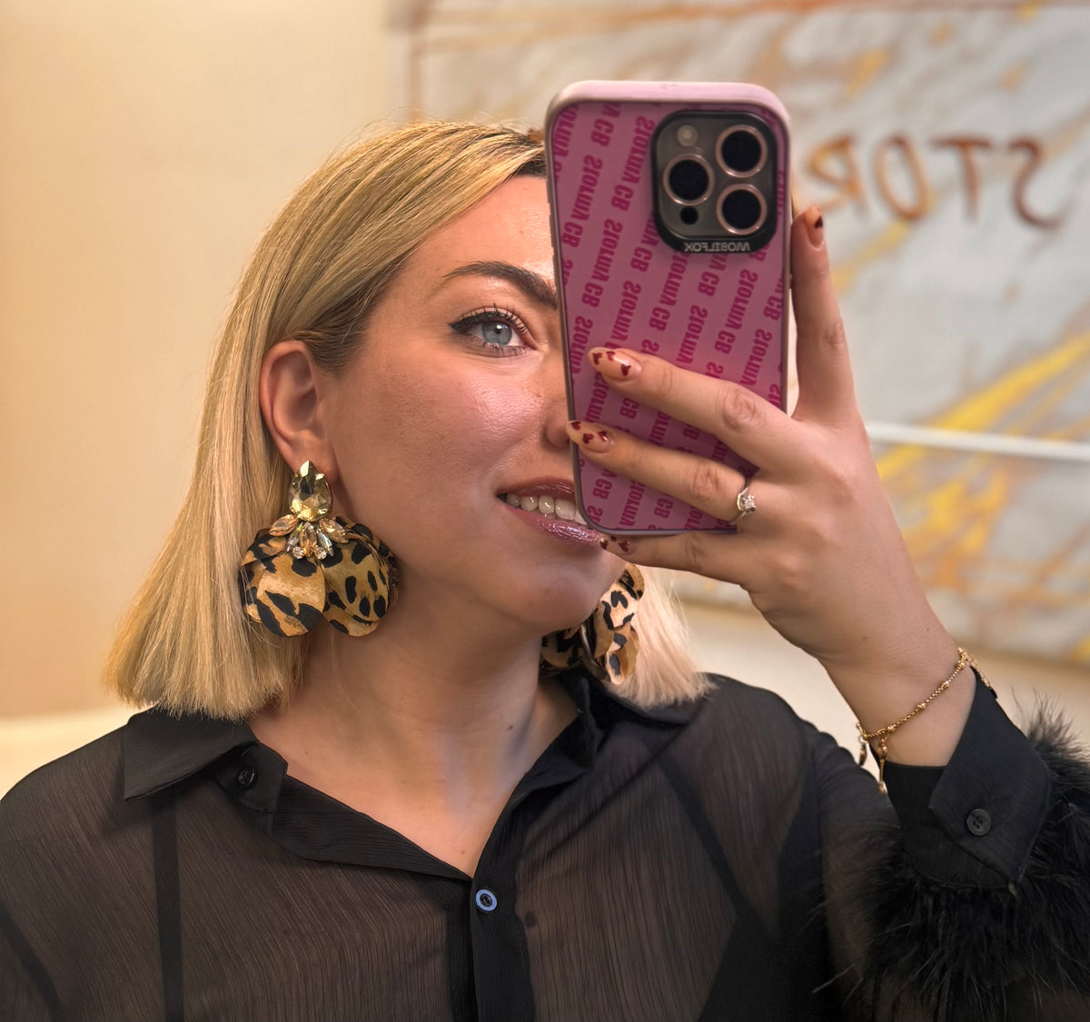 Leopard Crystal Earrings