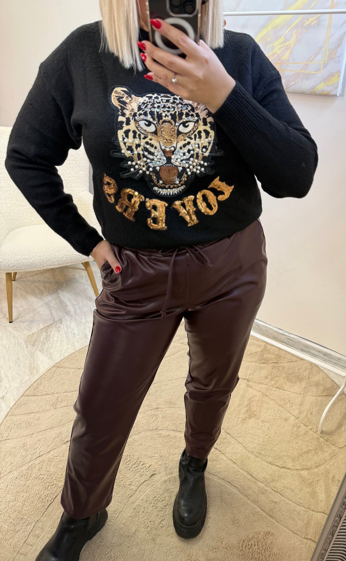 Δερματίνη Μπορντό Soft Plus size