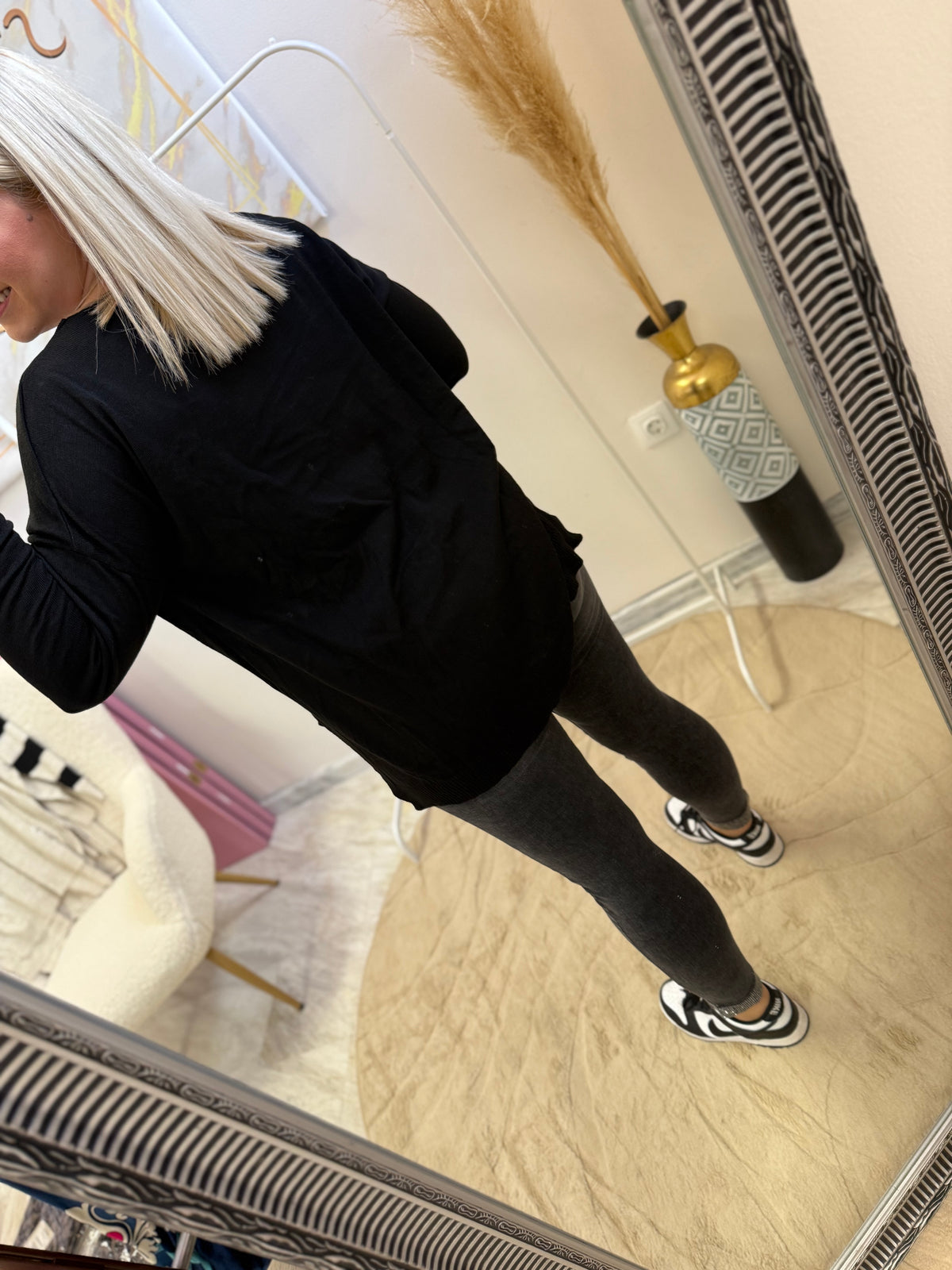 Bow Strass Shirt BLACK
