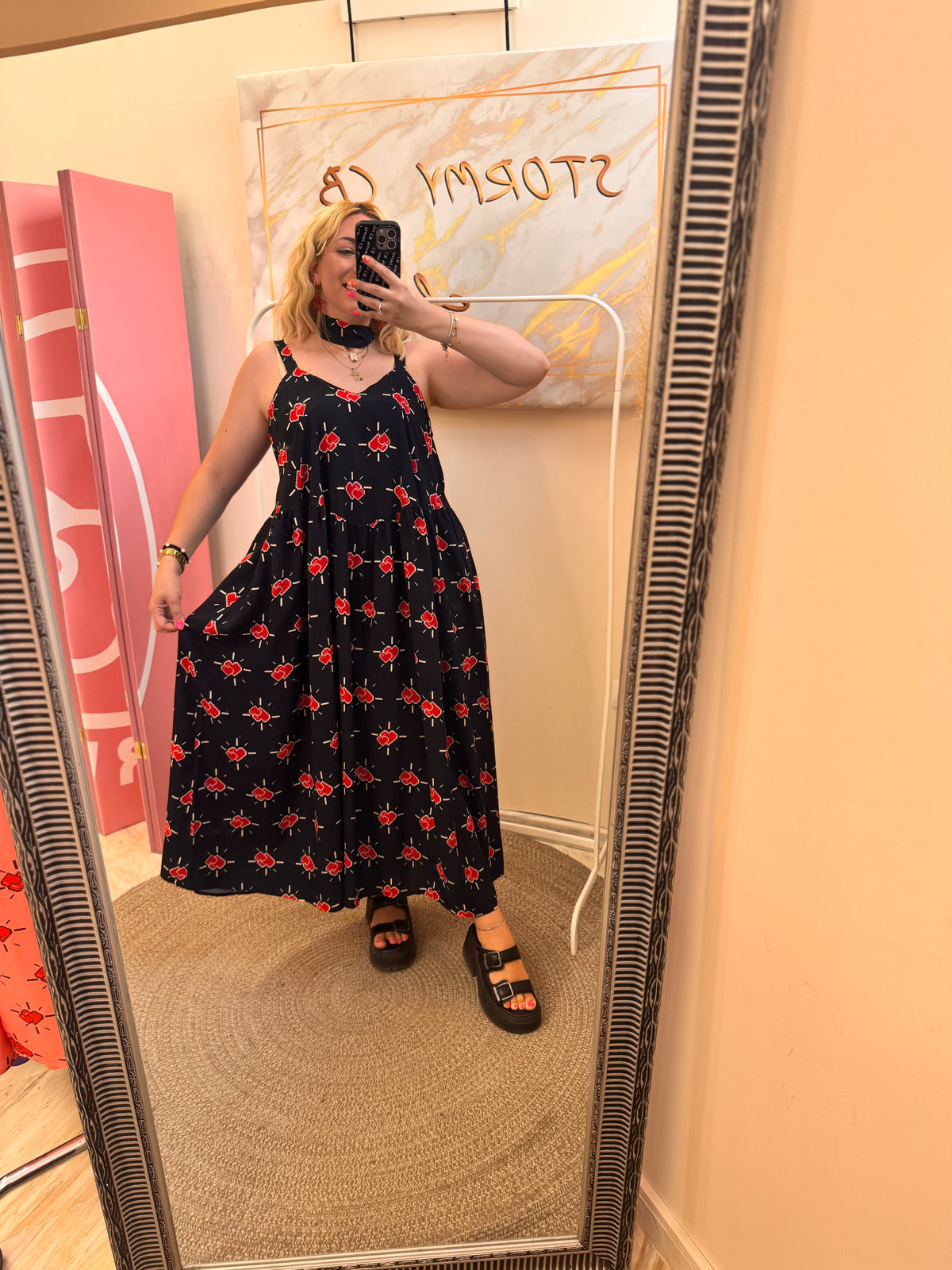Pixel Heart MIDI Dress