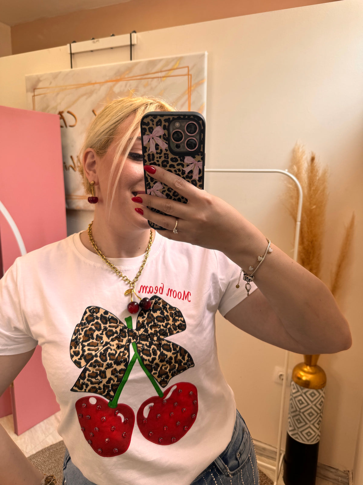 Cherry , Sun, Heart Necklace