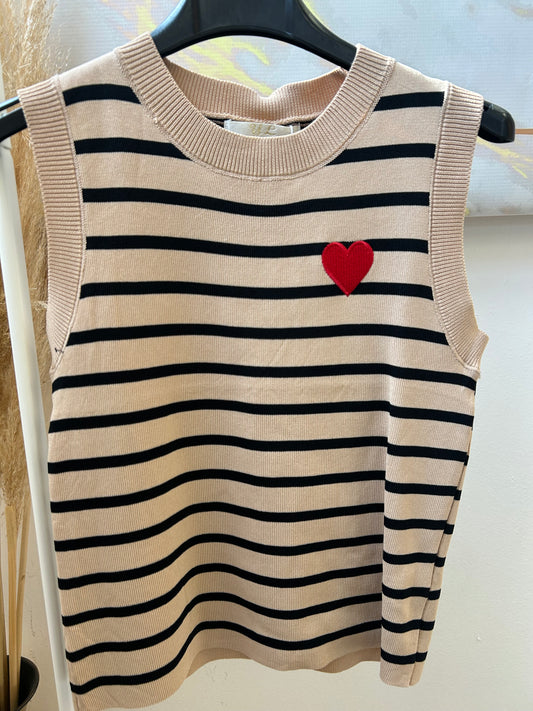 Beige Heart Top