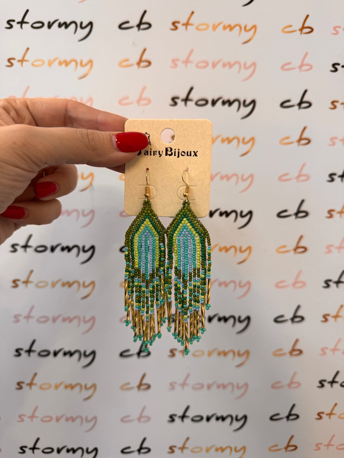 Boho Earrings Green