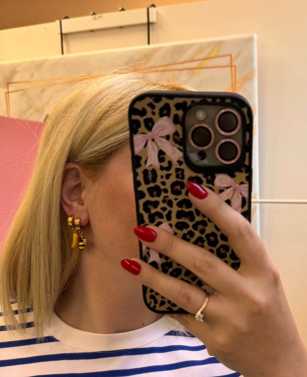 Bee Hoops Earrings