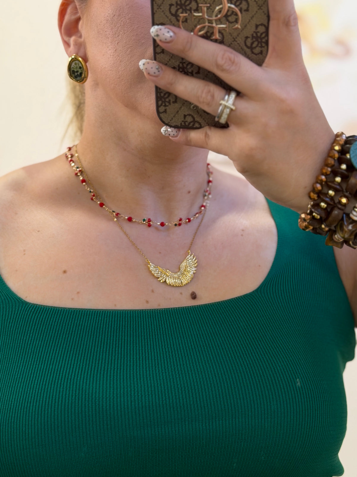Cherry metal necklace