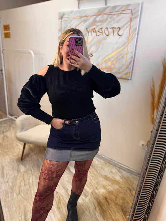Mini Jean Skirt