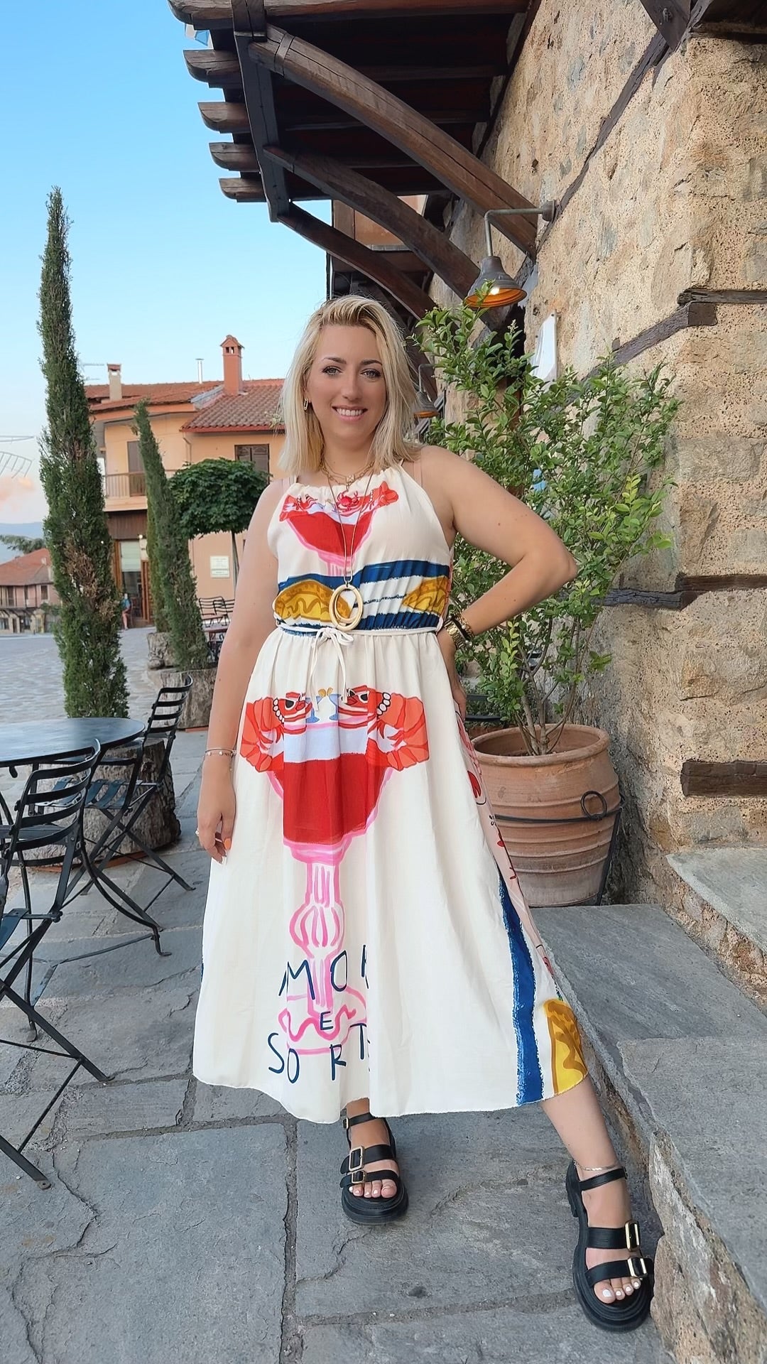 Shrimp Μidi Dress