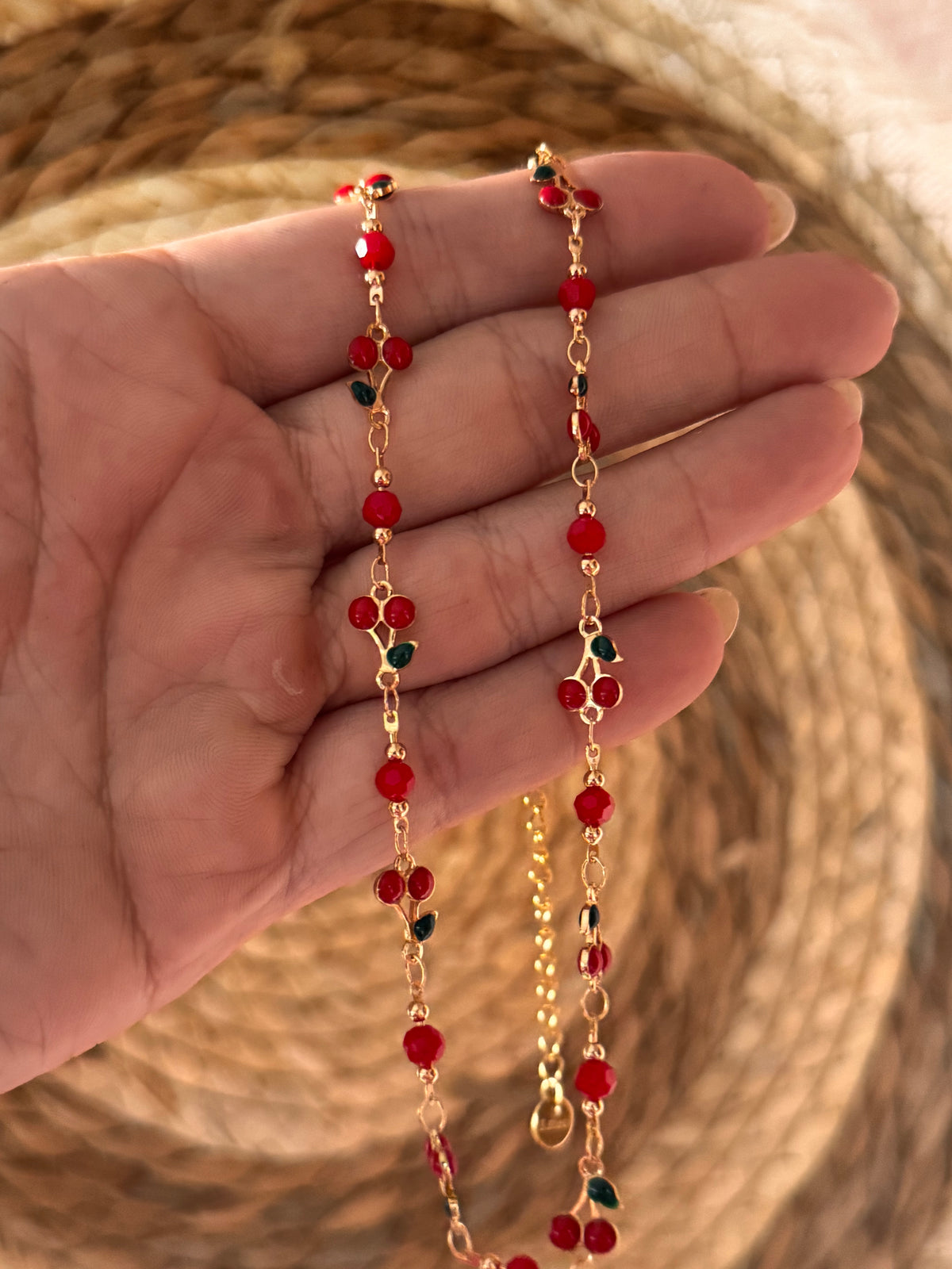 Cherry metal necklace