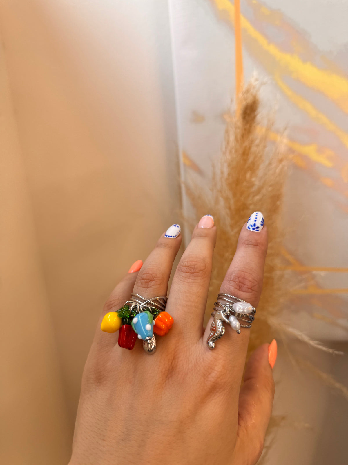 hippocampus ring silver