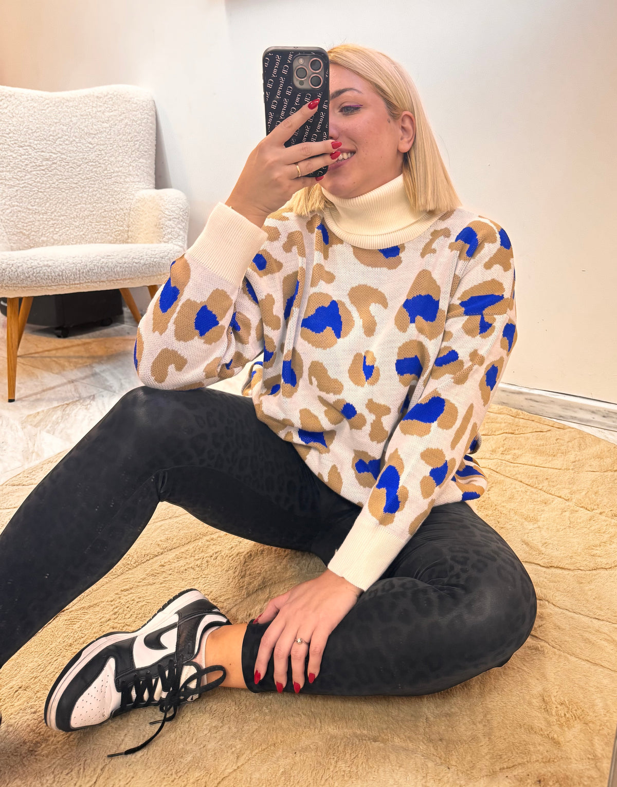 Leopard shinny κολάν plus size