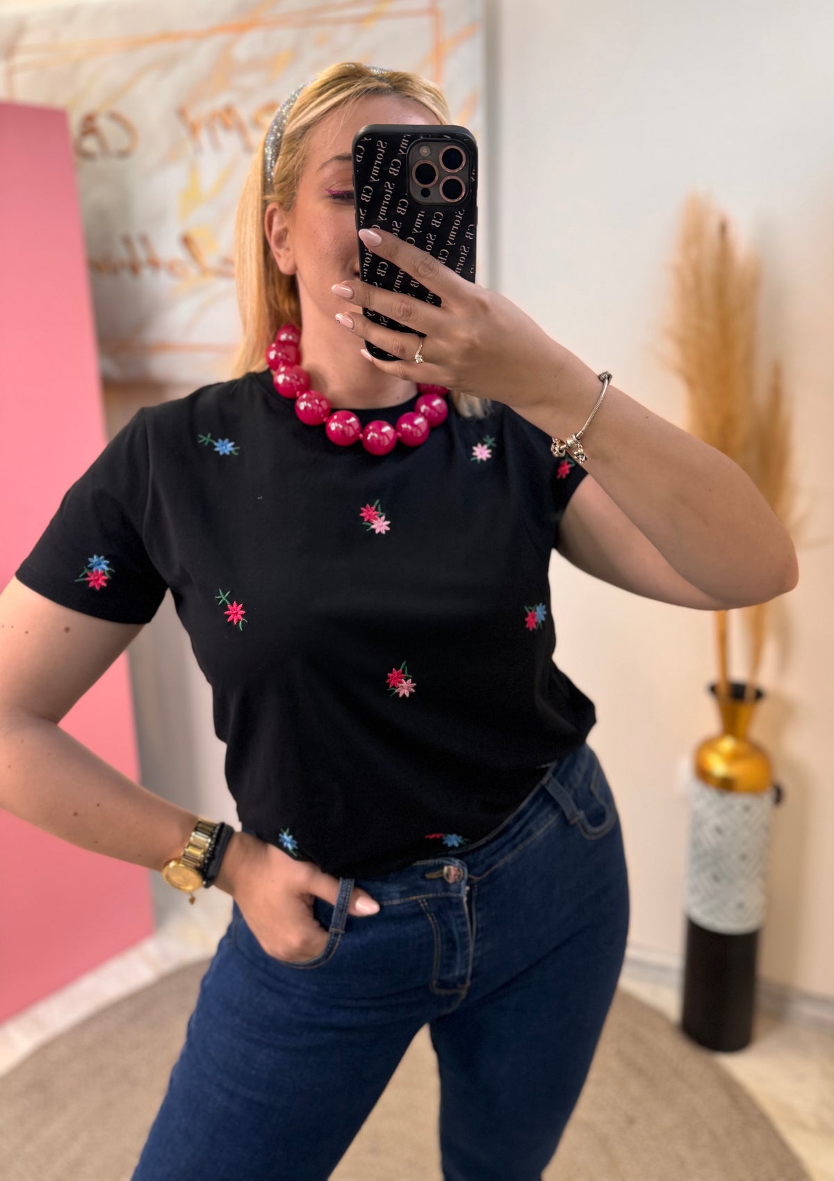 Balls Necklace Fuchsia