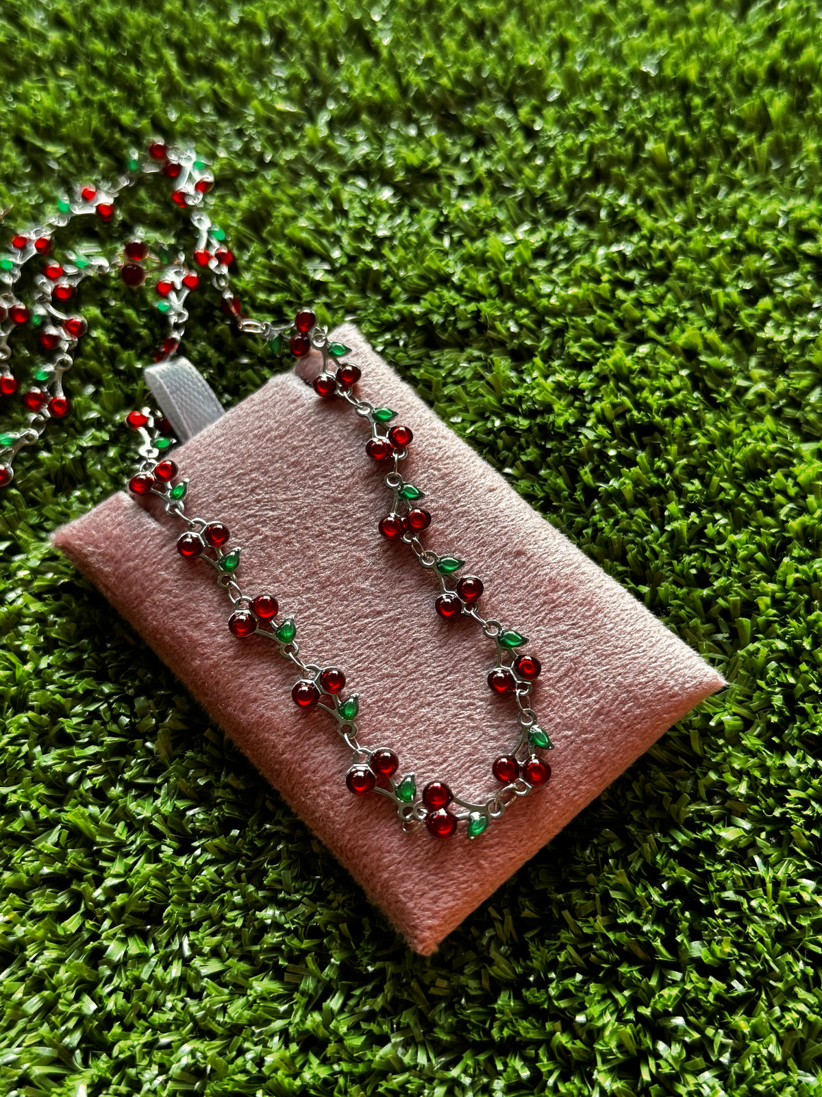 Cherry metal necklace