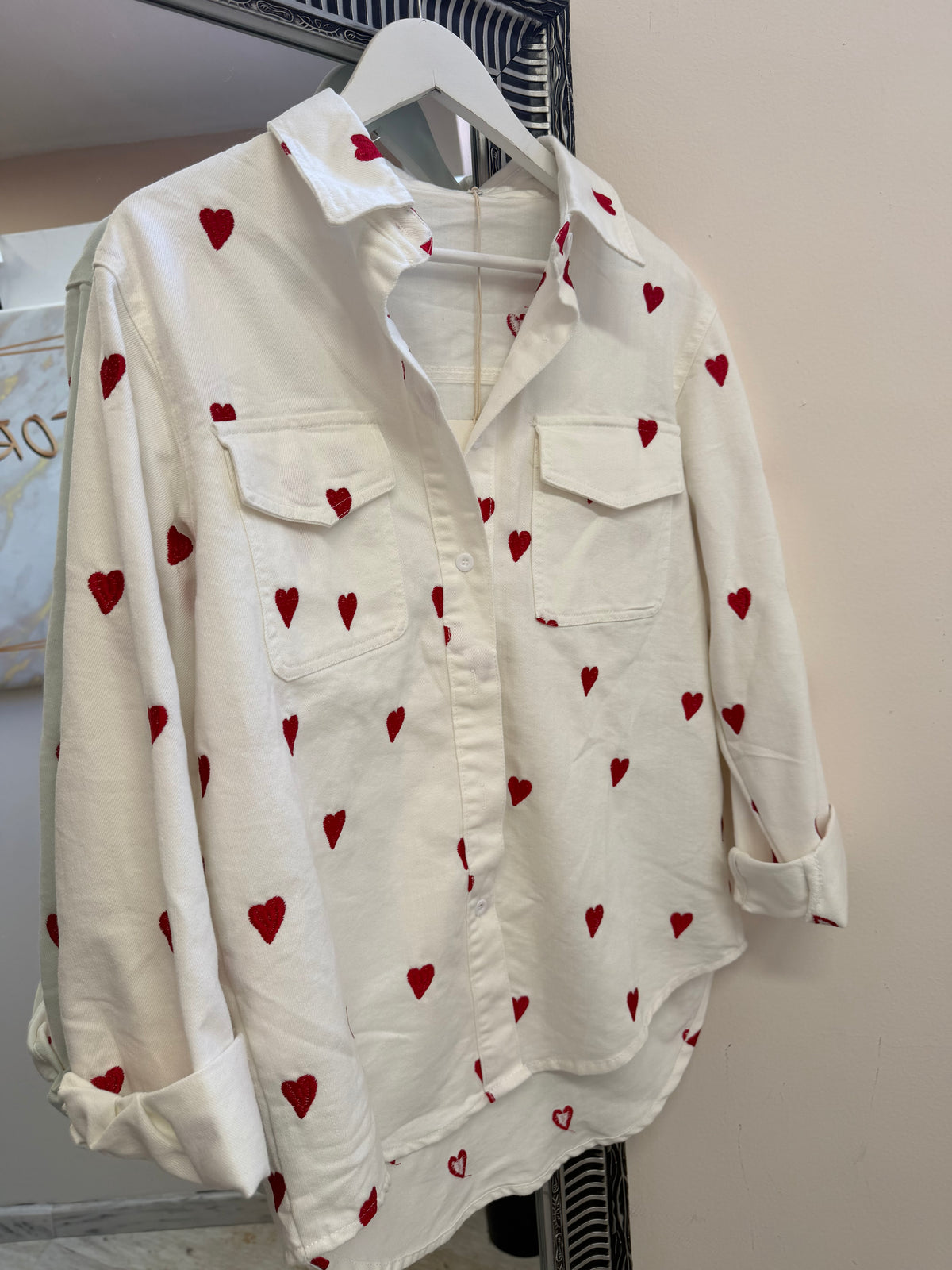 Jean Jacket Heart White