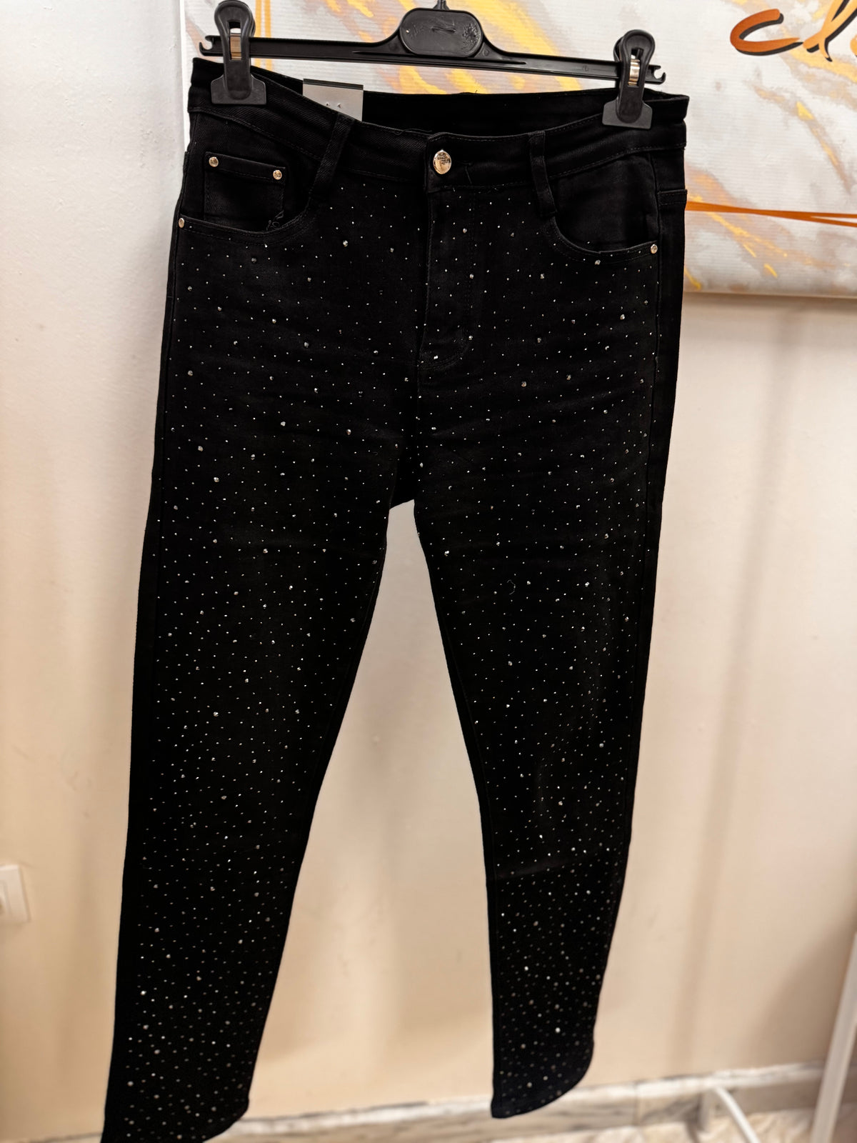 Menia Black Strass Plus Size Jean