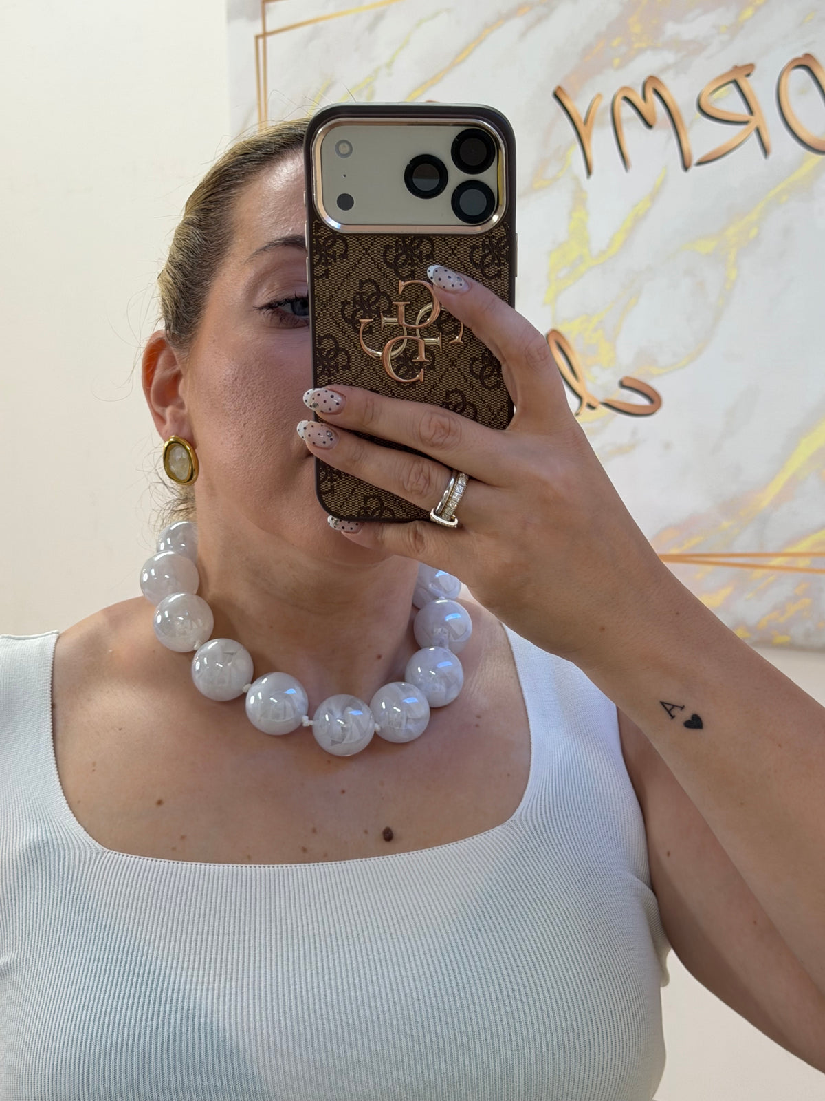 Balls Necklace White