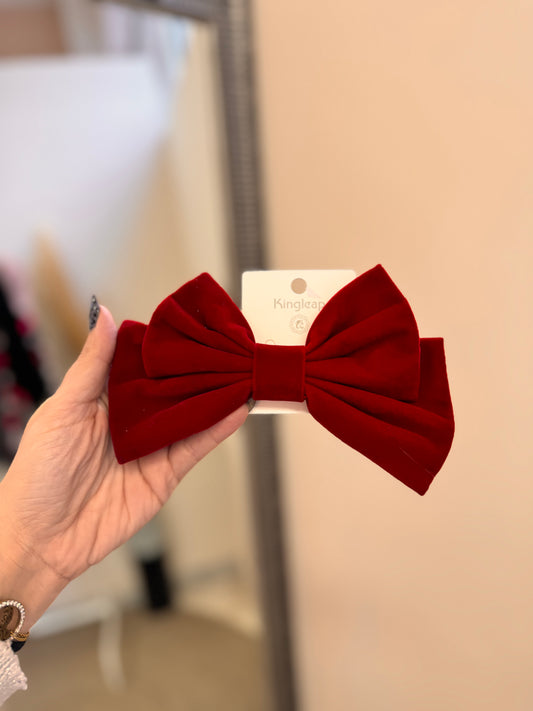 Velvet Bow Clip