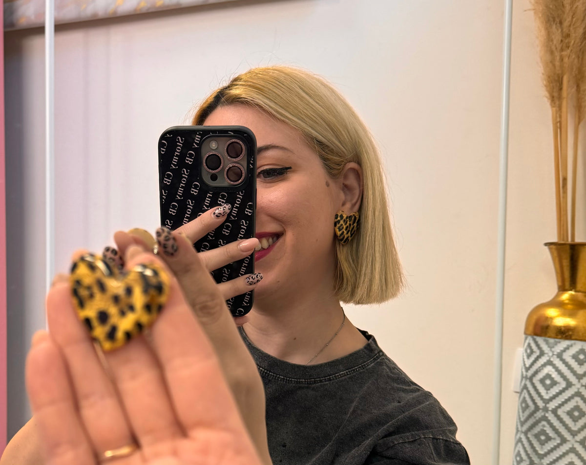Leopard Heart Earrings