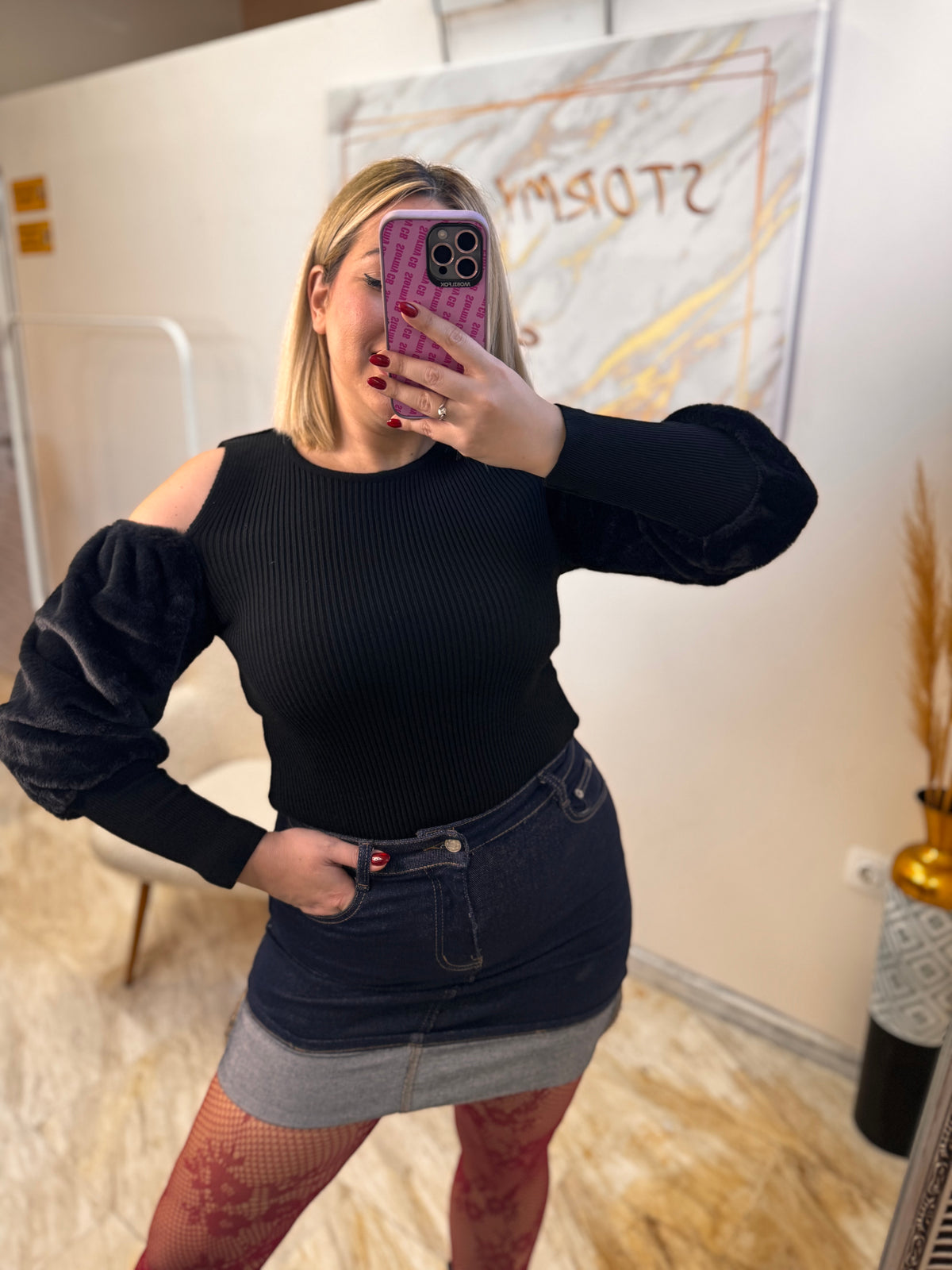 Mini Jean Skirt