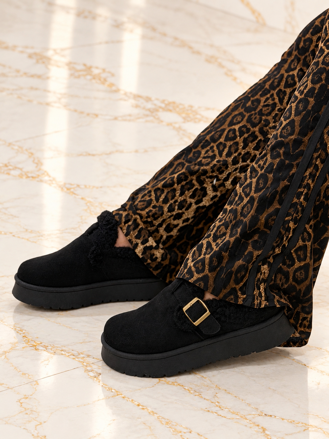 Teddy Chic Mules
