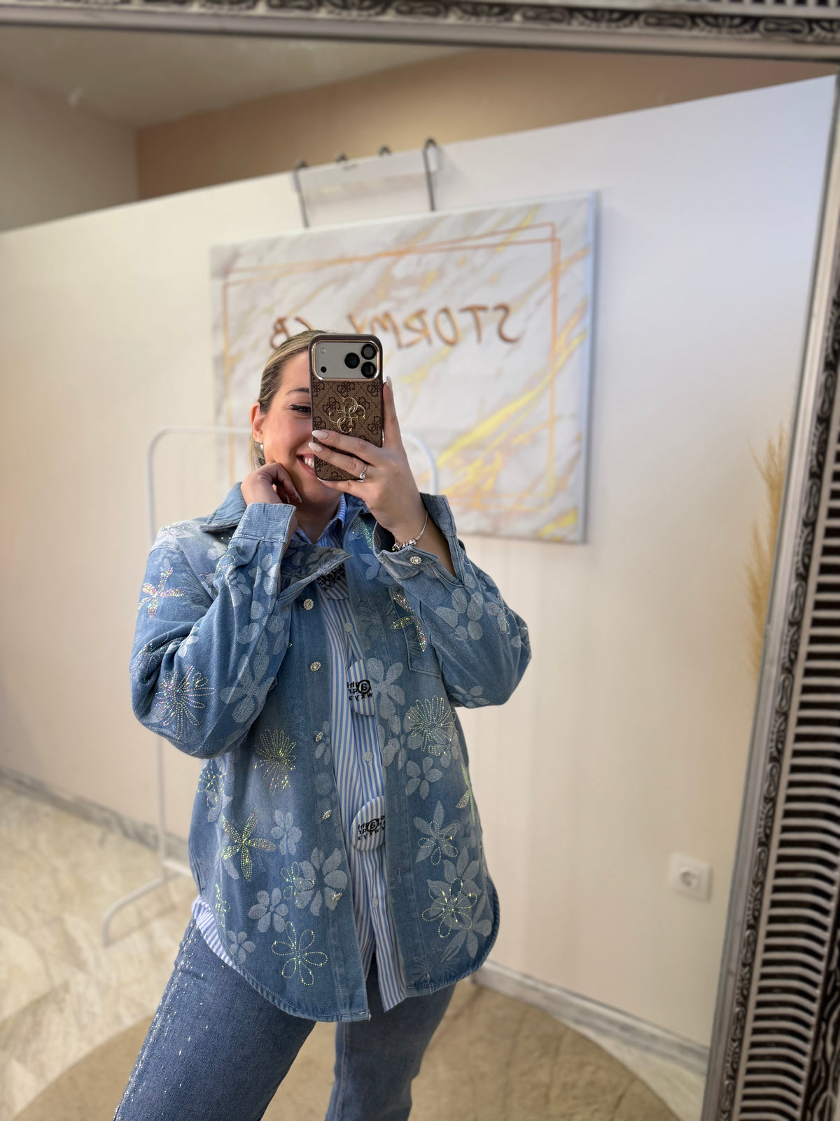 Jean Jacket Flowers