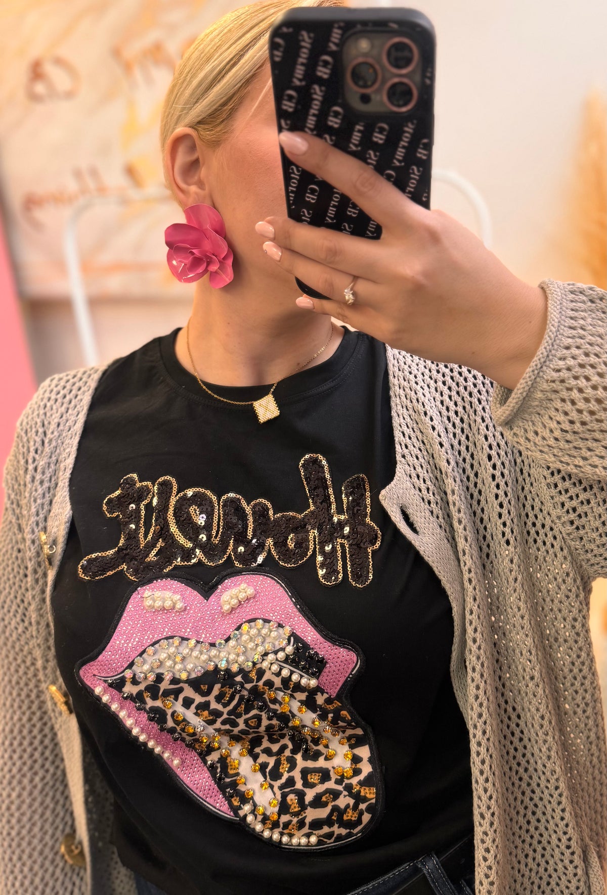 Flower Earrings Fuchsia