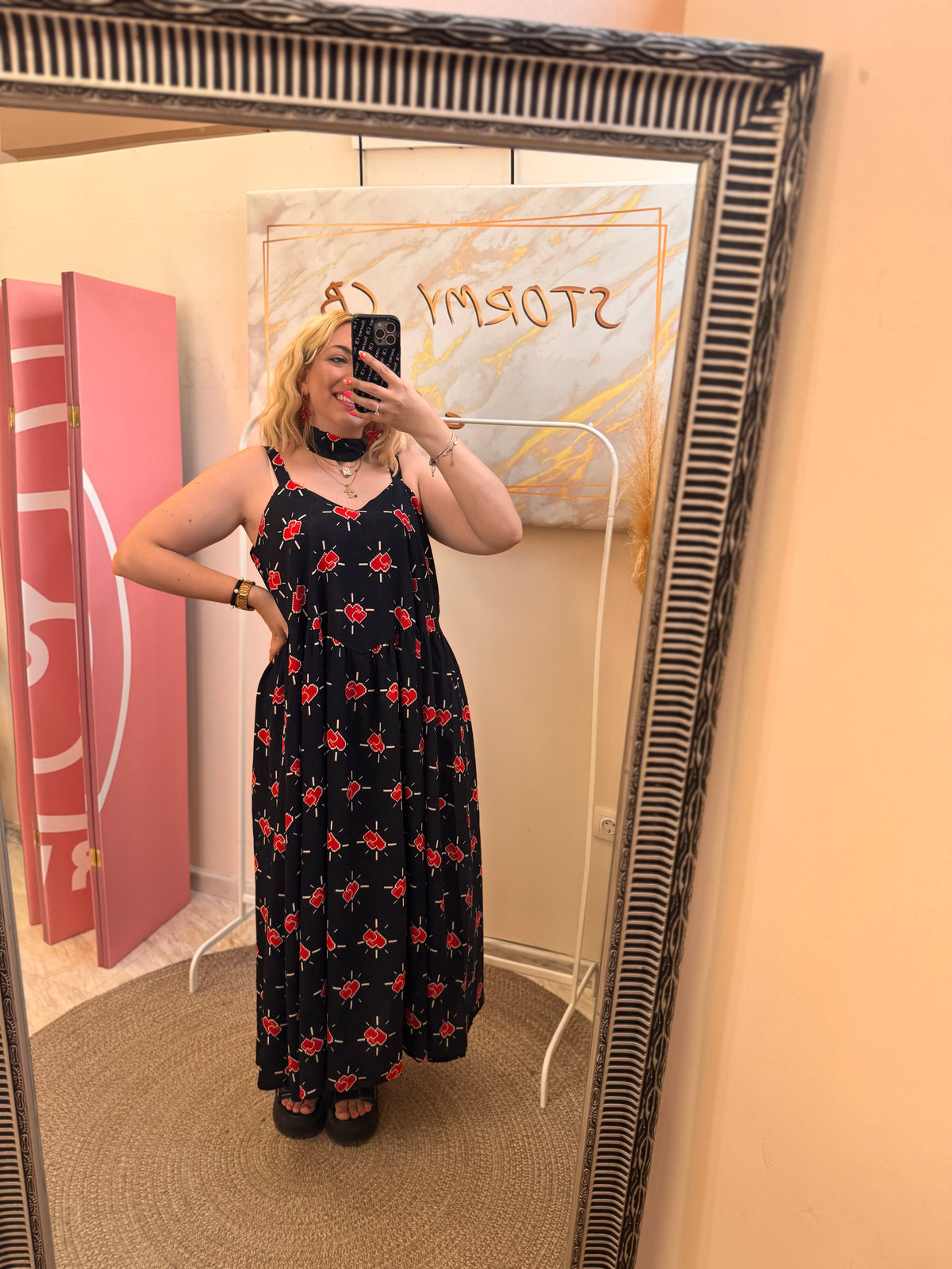 Pixel Heart MIDI Dress