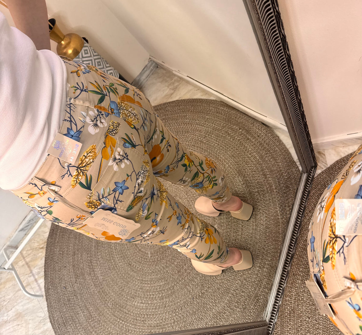 Floral Beige-Plus Size Pant