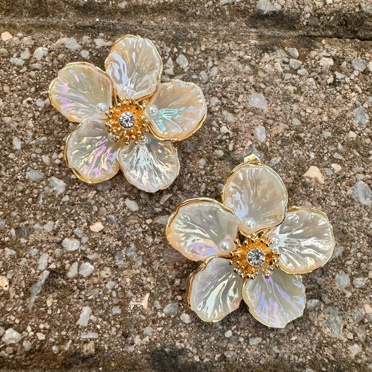 FLOWER MIRROR EARRINGS